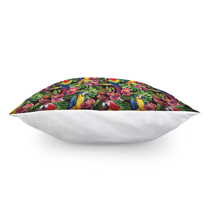 Watercolor Parrot Pattern Print Pillow Cover