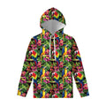 Watercolor Parrot Pattern Print Pullover Hoodie