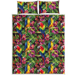 Watercolor Parrot Pattern Print Quilt Bed Set