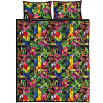 Watercolor Parrot Pattern Print Quilt Bed Set