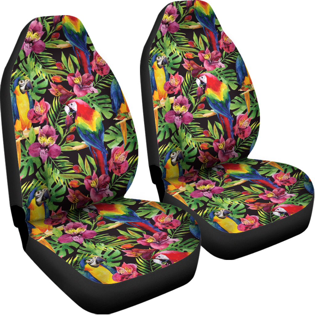 Watercolor Parrot Pattern Print Universal Fit Car Seat Covers