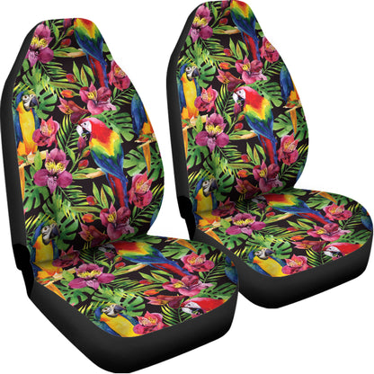 Watercolor Parrot Pattern Print Universal Fit Car Seat Covers