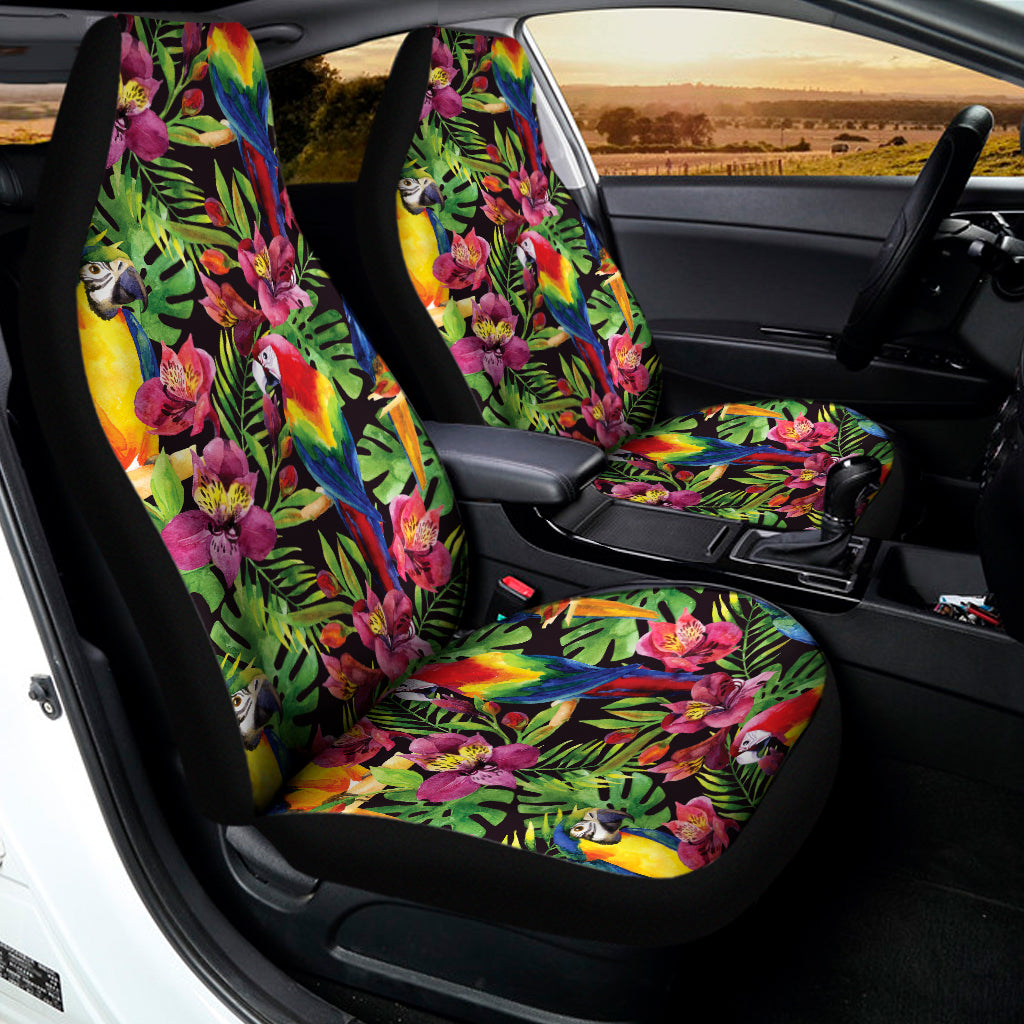 Watercolor Parrot Pattern Print Universal Fit Car Seat Covers