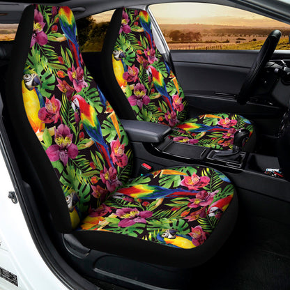 Watercolor Parrot Pattern Print Universal Fit Car Seat Covers