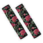 Watercolor Peony Pattern Print Car Seat Belt Covers