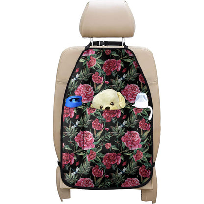 Watercolor Peony Pattern Print Car Seat Organizers