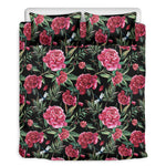 Watercolor Peony Pattern Print Duvet Cover Bedding Set