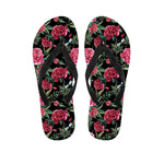 Watercolor Peony Pattern Print Flip Flops