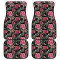 Watercolor Peony Pattern Print Front and Back Car Floor Mats