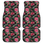 Watercolor Peony Pattern Print Front and Back Car Floor Mats