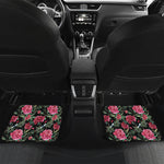 Watercolor Peony Pattern Print Front and Back Car Floor Mats