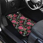 Watercolor Peony Pattern Print Front and Back Car Floor Mats
