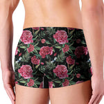 Watercolor Peony Pattern Print Men's Boxer Briefs