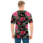 Watercolor Peony Pattern Print Men's T-Shirt
