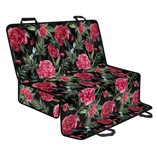 Watercolor Peony Pattern Print Pet Car Back Seat Cover