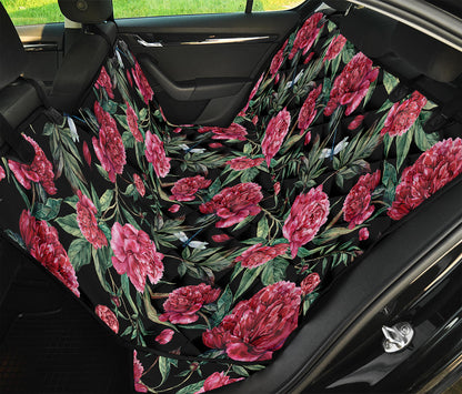 Watercolor Peony Pattern Print Pet Car Back Seat Cover
