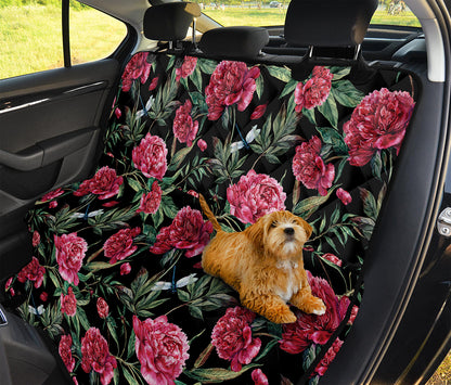 Watercolor Peony Pattern Print Pet Car Back Seat Cover