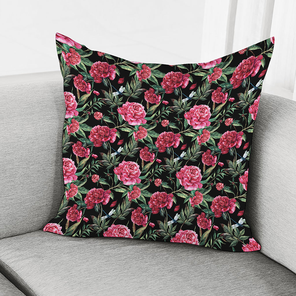 Watercolor Peony Pattern Print Pillow Cover