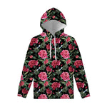 Watercolor Peony Pattern Print Pullover Hoodie