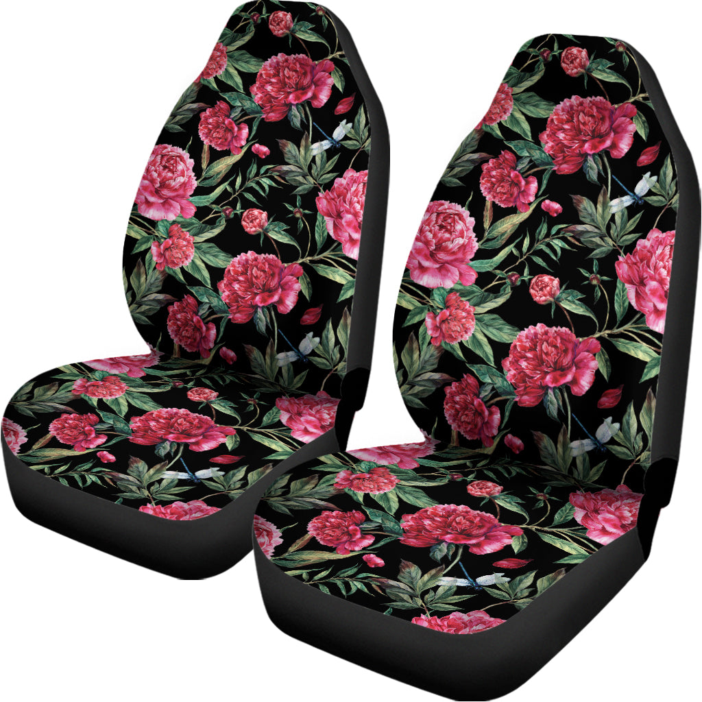 Watercolor Peony Pattern Print Universal Fit Car Seat Covers