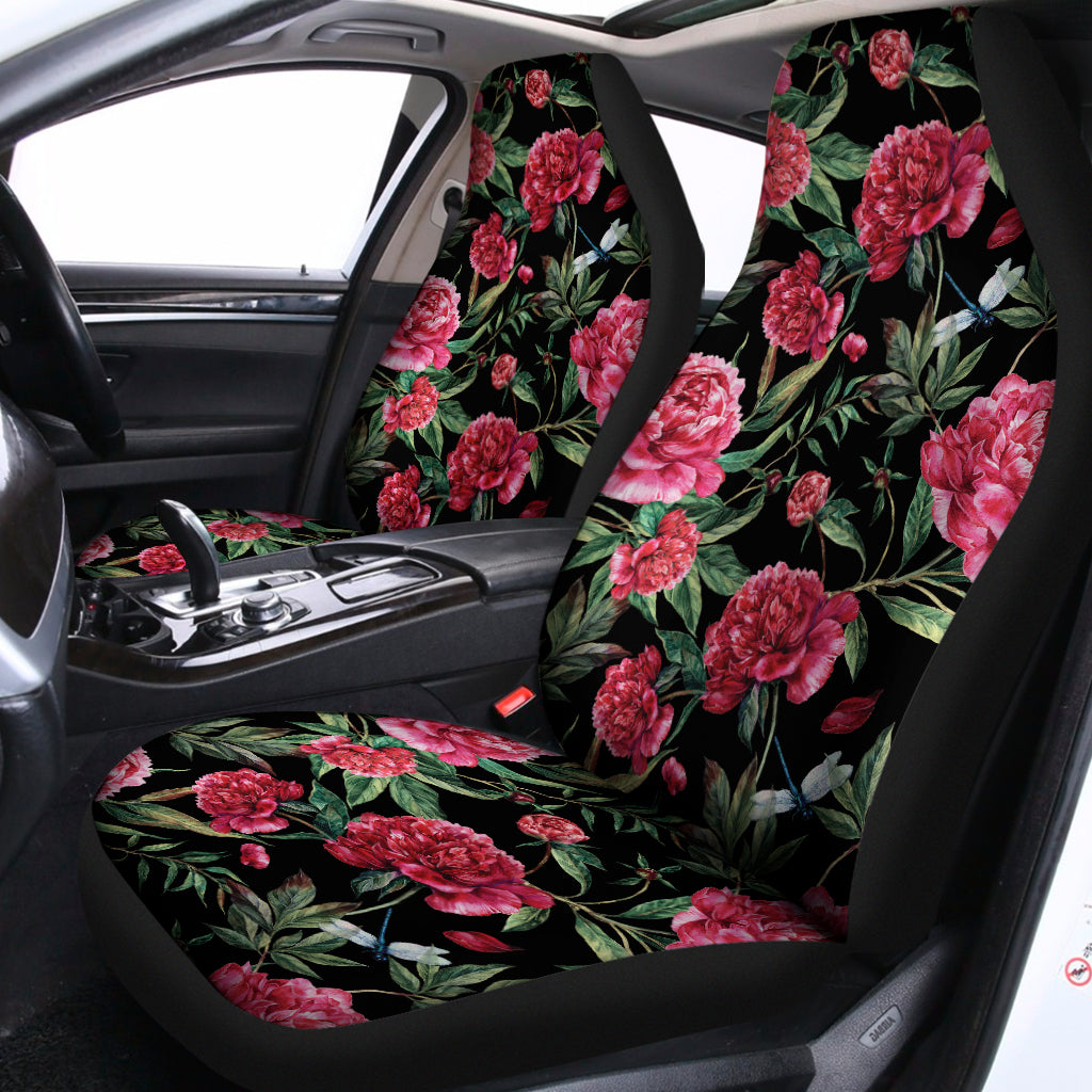 Watercolor Peony Pattern Print Universal Fit Car Seat Covers