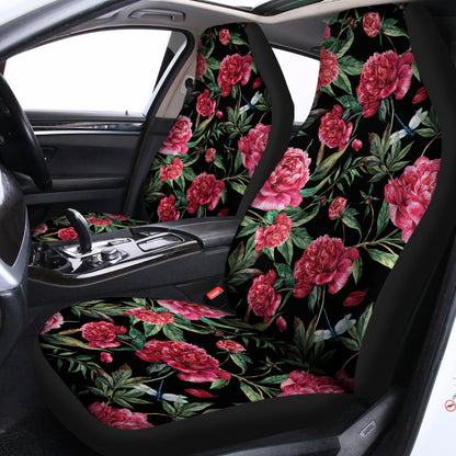 Watercolor Peony Pattern Print Universal Fit Car Seat Covers