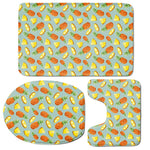 Watercolor Pineapple Pattern Print 3 Piece Bath Mat Set