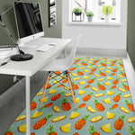 Watercolor Pineapple Pattern Print Area Rug GearFrost