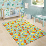 Watercolor Pineapple Pattern Print Area Rug GearFrost