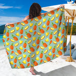 Watercolor Pineapple Pattern Print Beach Sarong Wrap
