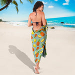 Watercolor Pineapple Pattern Print Beach Sarong Wrap