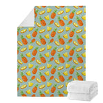 Watercolor Pineapple Pattern Print Blanket