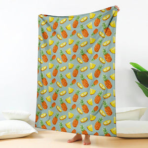 Watercolor Pineapple Pattern Print Blanket