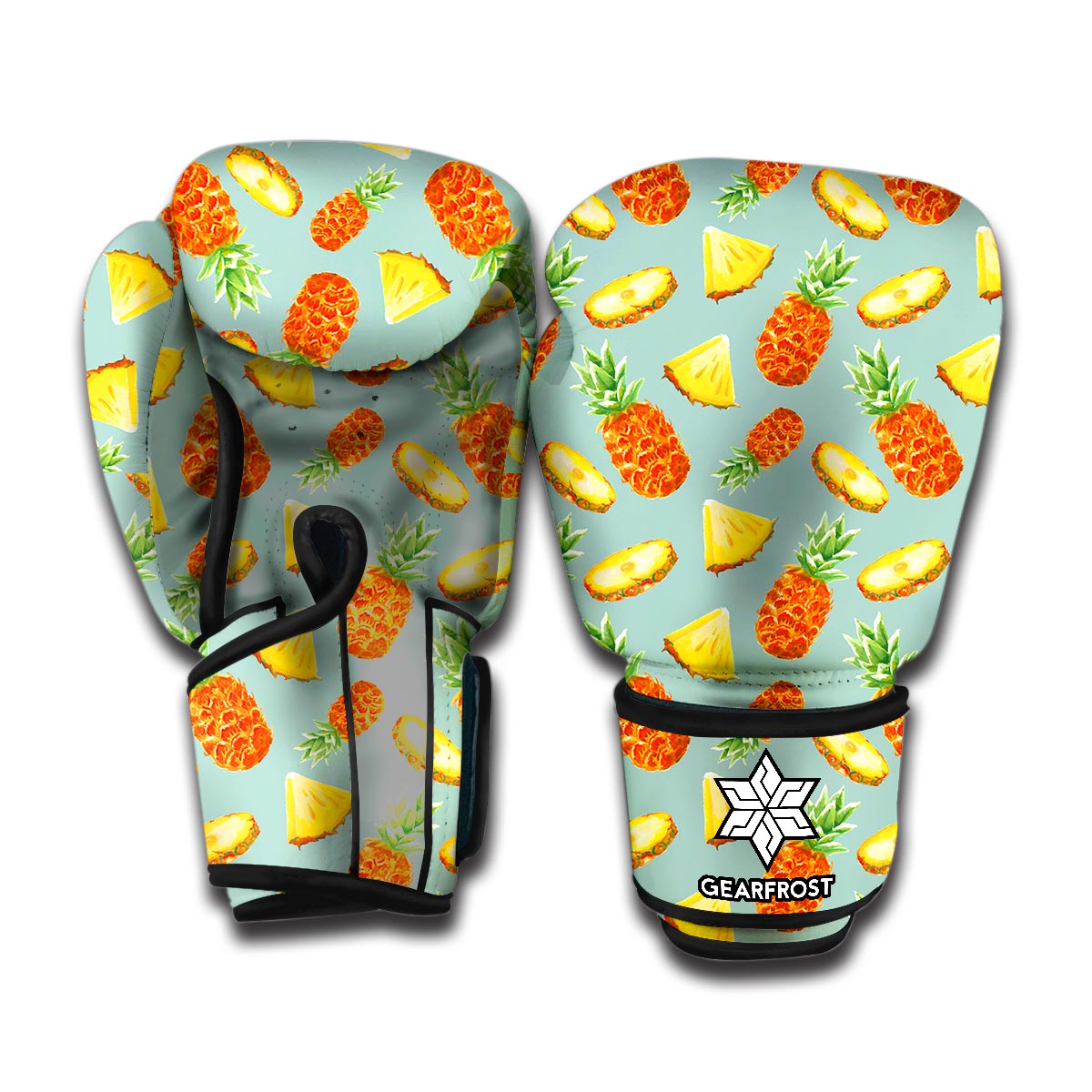 Watercolor Pineapple Pattern Print Boxing Gloves