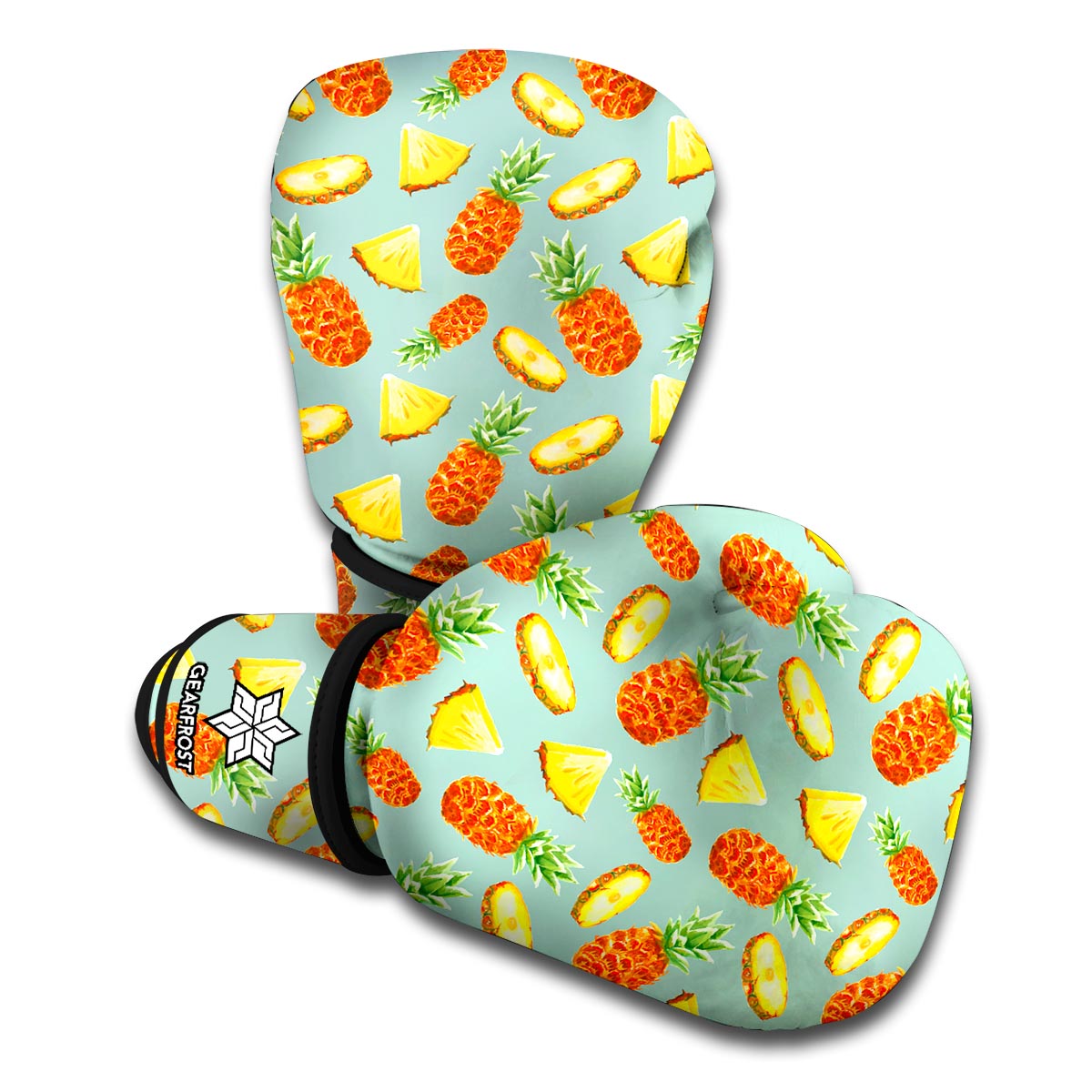 Watercolor Pineapple Pattern Print Boxing Gloves