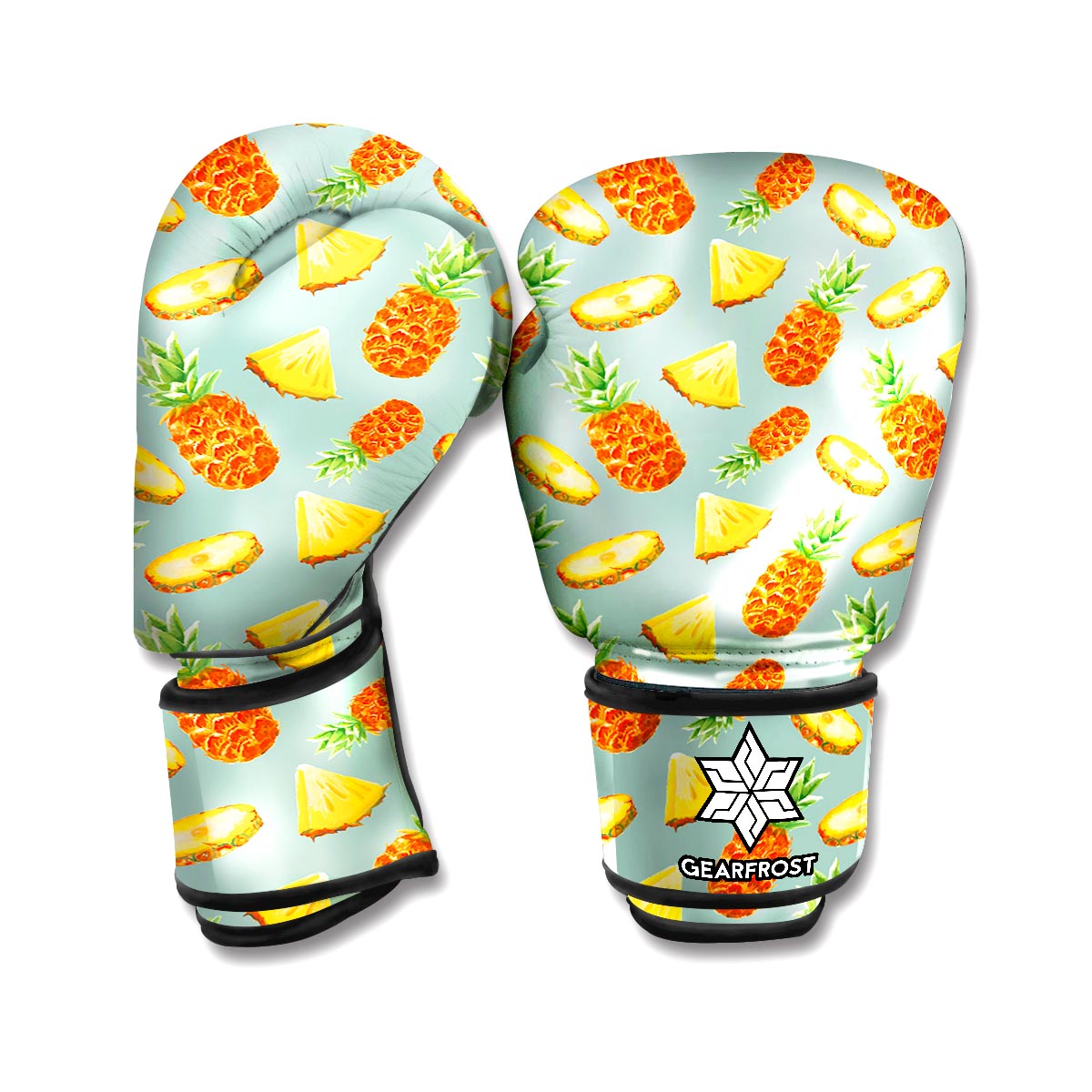 Watercolor Pineapple Pattern Print Boxing Gloves