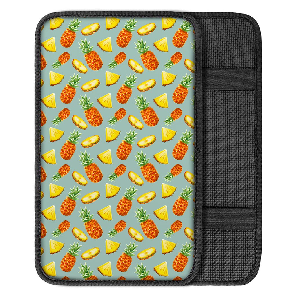 Watercolor Pineapple Pattern Print Car Center Console Cover