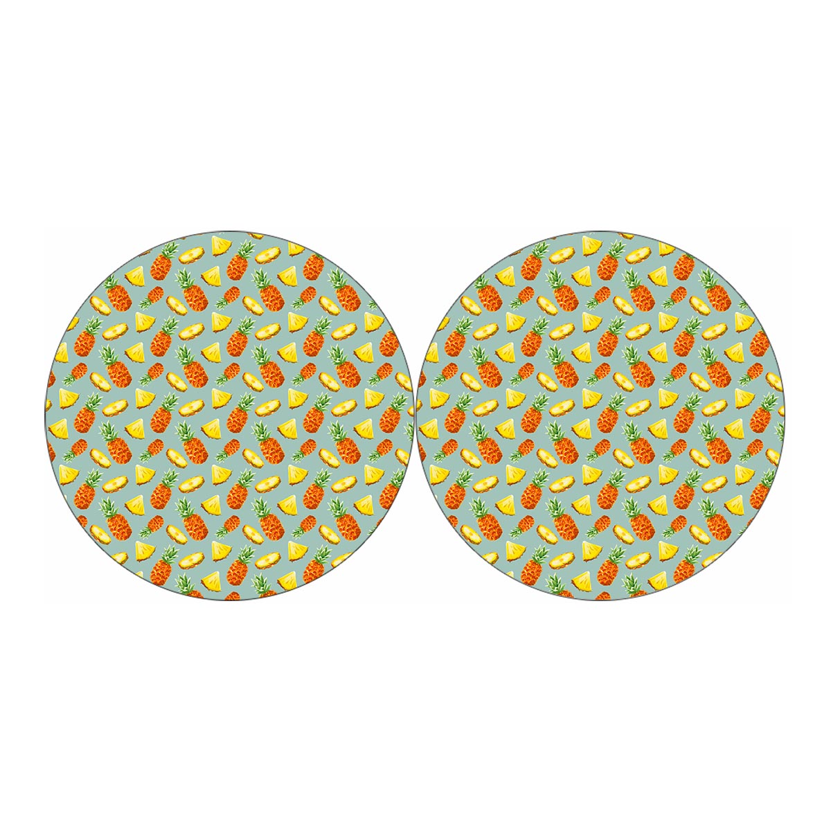 Watercolor Pineapple Pattern Print Car Coasters