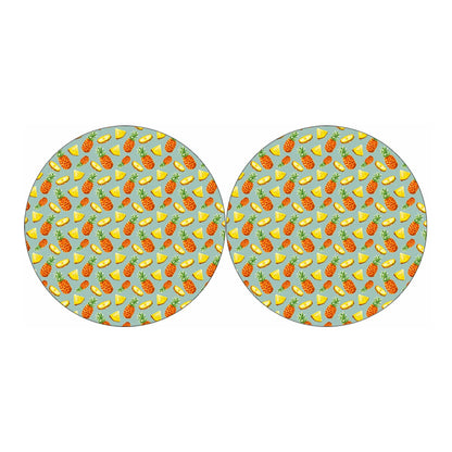 Watercolor Pineapple Pattern Print Car Coasters