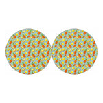 Watercolor Pineapple Pattern Print Car Coasters
