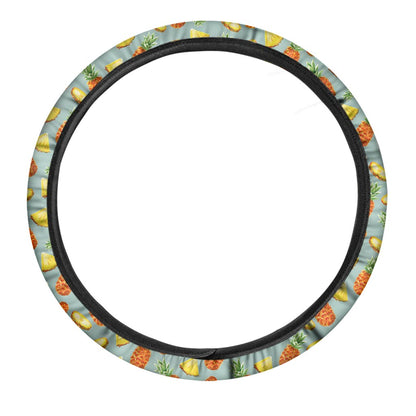 Watercolor Pineapple Pattern Print Car Steering Wheel Cover
