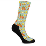 Watercolor Pineapple Pattern Print Crew Socks