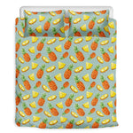 Watercolor Pineapple Pattern Print Duvet Cover Bedding Set