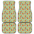 Watercolor Pineapple Pattern Print Front and Back Car Floor Mats