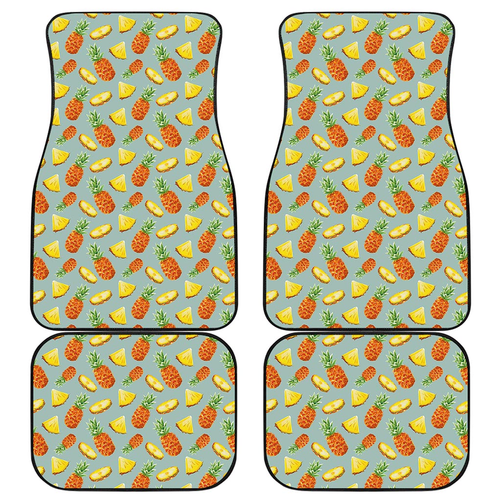 Watercolor Pineapple Pattern Print Front and Back Car Floor Mats