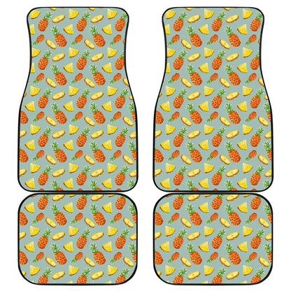 Watercolor Pineapple Pattern Print Front and Back Car Floor Mats