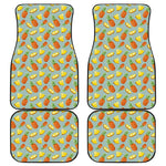 Watercolor Pineapple Pattern Print Front and Back Car Floor Mats