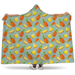Watercolor Pineapple Pattern Print Hooded Blanket