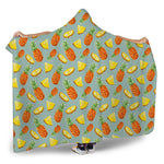 Watercolor Pineapple Pattern Print Hooded Blanket