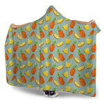 Watercolor Pineapple Pattern Print Hooded Blanket